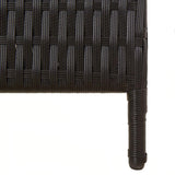 6 Panel Room Divider Black Poly Rattan Folding Privacy Screen