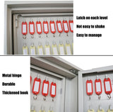 Metal Key Cabinet, Lockable Wall-Mounted Key Box with Key Hoo, Secure Sto for 300-600 Keys