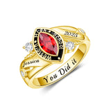Oseew 2027 High School Class Ring for Women College
