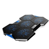 KMWHPJN Laptop Cooling Pad, Portable Utral Slim Fan Cooler with Quite Fans, LED Lights, Shield Holders (Black-2 Fans)