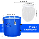 GarveeHome 8 gal Fryer Grease Bucket, Oil Disposal Caddy, Steel Fryer Oil Transport Container with Rust-Proof Coating, Deep Fryer Oil Disposal Container