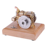 MechPuConToy Engine Model Kit That Works, Water-Cooled Mini Four-Stroke Engine Model with Wooden Base