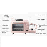 3 in 1 Breakfast Maker Station, Multifunction Breakfast Maker Machine with Mini Electric Oven, for Baking, Frying
