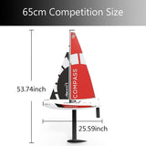 Ssccgym 53" Remote Control Boat Wind Power 2.4G Unpowered Assembled Electric RC Sailing Boat for Hobby Adults (S)