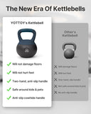 YOTTOY Soft Kettlebell with Leather Handle – Anti-Slip Sweat-Absorbing Grip, Home Gym Kettlebell Weights for Strength Training (Blue, 15 LB)