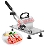 Manual Frozen Meat Slicer Stainless Steel Cutter Machine for Home Kitchen Use Commercial Beef Mutton Roll Cutting Slicers for Hot Pot Lover (Metal Silver)