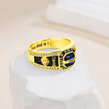 Oseew 2027 Men College Graduation Class Ring (Yellow Gold)