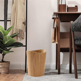 BISOZER Wood Trash Can, Round Stackable Wastebasket, Natural Garbage Recycling Bin for Bathrooms, Powder Rooms, Kitchens, Home Offices (B-Light Wood)