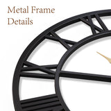 Vantic 32 Inch Large Wall Clock, Roman Numeral Metal Oversized Wall Clocks for Living Room Decor, Bedroom and Kitchen, Completely Silent, Non Ticking, Battery Operated