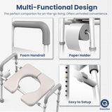 Toilet Seat with Handles - Adjustable Elevated Toilet Seat Riser, 400 lbs Gazoba