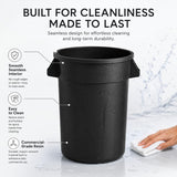 Getzi 6 Pack 20 Gallon Black Round Commercial Trash Can