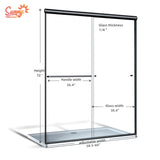 SUNNY SHOWER 58.5-60 in.W x 72 in.H Glass Shower Door, Semi Frameless Double Sliding Shower Door, 1/4" Clear Glass, Black Finish