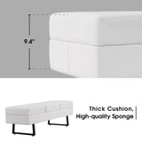 Waiting Room Chairs, Heavy Duty Office Guest Reception Bench, Faux Leather (Cream White) BarberPub
