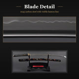 Waves Katana, 1045 Carbon Steel Hand Forged Full Tang Japanese Sword