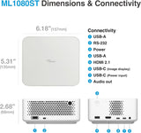 Optoma ML1080ST Ultra-Portable Short Throw Full HD Laser Projector, 1200 Lumens