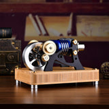 MechPuConToy Stirling Engine Kit, Alpha-Type Twin-Cylinder Twin-Piston Hot Air Stirling Engine External Combustion Engine Model, Physics Science Experiment for Youth Adult (Assembled Version)