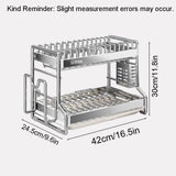 Stainless Steel Dish Drying Rack, Metal Dish Drainer for Kitchen, 2 Tier Dish Racks for Kitchen Counter, Large Capacity Plate Organizer for Kitchen(Small)