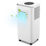 10000 BTU Portable AC with White Body and Black Top Cover, Cooling, Dehumidifying & Fan Functions, Quiet Operation for Rooms Up to 450 Sq Ft, 24-Hour Timer & Easy Setup