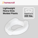 Homecraft Savanah Raised Toilet Seat, 2" High Elevated Toilet Seat Locks Onto Standard Toilets, Portable Assistance Commode Seat with Sturdy Brackets, Medical Aid for Elderly, Disabled, Limited Mobility