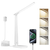 Honeywell LED Desk Lamp for Home Office, Eye-Caring Light with 4 Color Modes & Touch Control, USB A+C Charging Ports, Adjustable Rotating Head with Timer for Reading, Bedroom & Small Desks