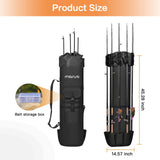 MOSISO Fishing Rod Case Bag, Fishing Pole Holders, Waterproof Large Capacity Tackle Gear Organizer Travel Carry Case Shoulder Storage Bag with 5 Poles Tackle, Black