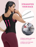 SHAPSHE Waist Trainer for Women, Tummy Control Sports Girdle, Workout Body Shaper with Adjustable Shoulder Strap Black XL
