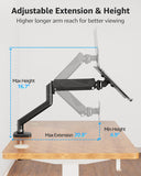 Laptop Stand for Desk, Adjustable Aluminum Laptops Arm Mount for 14-17 Inch Notebook & 32" Monitor