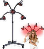 750W 5 Head Standing Hair Dryer Professional, Infrared Heat Lamp Salon Hair Dryer Adjustable Height Ideal for All Hair Styling Needs, Complete with Chrome Arms and Metal Lampshade