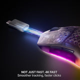 SteelSeries Aerox 3 Wireless Gen 2 - Super-Light 68g Gaming Mouse, 4K Polling, 26K DPI Optical Sensor, 200 Hour Battery, IP54 Water Resistant, 80m Click Durability, RGB, 100% PTFE Feet - Shadow