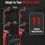 Power Tower Dip Station Pull Up Bar for Fitness Home Gym Workout,450 Pounds Multi-Function Adjustable Height Fitness Strength Training Exercise Equipment