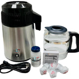 Countertop Water Distiller - Stainless Steel Home Water Distiller with 1 Gallon Glass H2o Labs