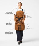 hedley & bennett Crossback Apron - Crossback Chef Apron with Pockets - 100% Cotton Denim, 8oz - Cedar Blue