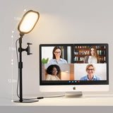 LitONES 2Pcs Desktop Video Conference Lighting for Zoom Meeting, Computer, Laptop, Work from Home with Nature Soft Light, Adjustable Brightness & Color Temp and Flexible Stand & Versatile Phone Holder