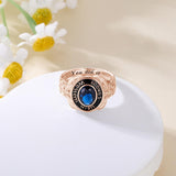 Oseew 2027 Graduation Class Ring for Women High School Senior (Rose Gold)