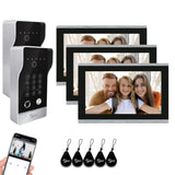 Video Door intercom Wired Video Doorbell Intercom System 1080P Doorbell Camera Night Vision, Human Detection,Remote Unlock(2 Doorbell+3 Monitor)
