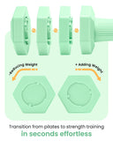 Adjustable Dumbbells Set, 4 in 1 Hand Weights Set for Women Men 10 LB Dumbbell Pair Each 2lbs 3lbs 4lbs 5lbs Weights Dumbbells Set with TPU Soft Rubber Handle for Home Gym Exercise Fitness -Green
