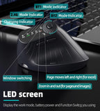 IDJXNXYDH Rechargeable Vertical Ergonomic Wireless Mouse Multi Device 2.4G Bluetooth 3 Mode Silent Office Mouse with LED Display Multifunction Buttons for Laptop PC Mac Tablet