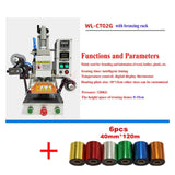 Embossing Machine, Pneumatic Multifunctional Heat Transfer Press Embossing Machine with Stand Foil Paper Optional for Leather Wood Stamping(4)