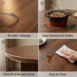 HIPIHOM MDF Round Dining Table 39.4 Inch Modern Minimalist Kitchen Table | V-Leg Sturdy Home Dining Table | Small Apartment Round Table for 4-6 People | Scratch & Water Resistant Easy-Clean Surface