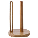 MyGift Premium Acacia Solid Wood Countertop Paper Towel Roll Stand with Easy-Tear Dispenser, Wooden Farmhouse Table Standing Holder for Disposable Kitchen Towels