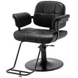 Towning Barber Salon Chair, Extra Wide Hair Styling Chair with Heavy Duty Hydraulic Pump, 360° Swivel Height Adjustable Braiding Design, Luxury Beauty Salon and Barbershop Equipment, Black