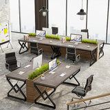 63 Inch Executive Desk, Large Office Computer Desk with Extra Thick Wooden Tabletop and Metal Frame, Gray