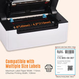 HBCDAAQ Desktop Thermal Label Printer for 4x6 Shipping Package All in Label Maker 180mm/s Thermal Sticker Printer Max.110mm Paper(USB)