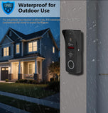Wired Smart Video Doorbell Intercom System,WiFi 1080P Video Doorbell Camera with Monitor,Video Door Phone,Two-Way Audio,Motion Detection(2 Bell + 3 Monitor)