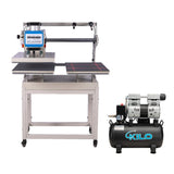 Runboll 16x24 Auto Pneumatic Heat Press Machine Built in Air Compressor, Large Sliding Dual Platen Commercial 40x60cm Heat Press with Infrared Positioning, Transfer Machine for Professional Printing
