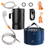 B. TAWD Portable Camping Shower,USB Charging, Built-in 4400mAh,Outdoor Camping Shower Pump+Camping 20L Folding Bucket, self-Priming Pump Draws Water to the showerhead for Camping,Hiking, Beach,Travel