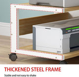2-Tier Printer Stand & Rolling Shelf for Home Office Compact Under Desk Printer Rack & Copier Table Space-Saving nization Solution