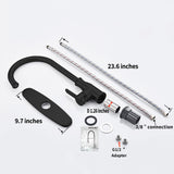 Kohonby Single Handle Kitchen Faucet Stainless Steel Matte Black, Modern High Arc Kitchen Sink Faucet, Commercial Bar Sink Faucet One Hole with Deck