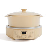 MAGNIFIQUE Slow Cooker, 4.5 Quart 8-in-1 Clay Pot Multi-Cooker, Non-Toxic Slow Cooker with Removable Clay Pot, for Rice, Pasta, Steam & Proof, Nonstick, Oven Safe Pot to 500°F, Brown