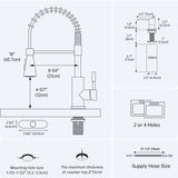 DAYONE Brushed Gold Touchless Kitchen Sink Faucets with Soap Dispenser, Pull Down Smart Hands-Free Spring Faucet for Kitchen Sink Motion Sensor Touch Faucet High Arc